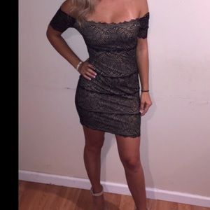 Guess lace off the shoulder dress